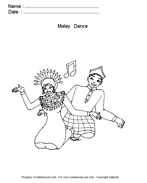 malaysia culture dance coloring pages - photo #5